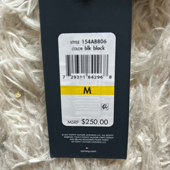 NWT Tommy Hilfiger Wool-Blend Zip-Up Coat, Sz M, Black - Picture 8 of 8